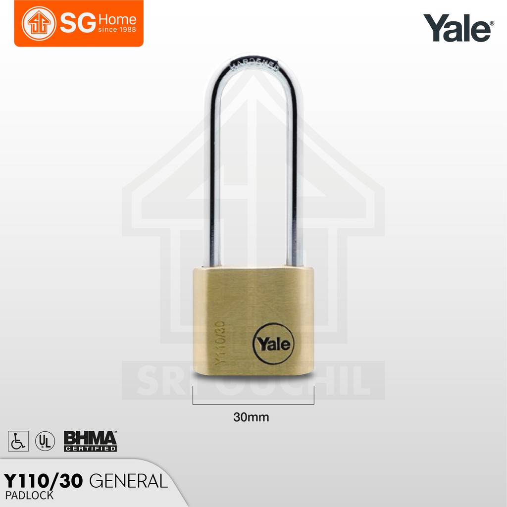 Yale Y Classic Series Outdoor Solid Brass Long Shackle