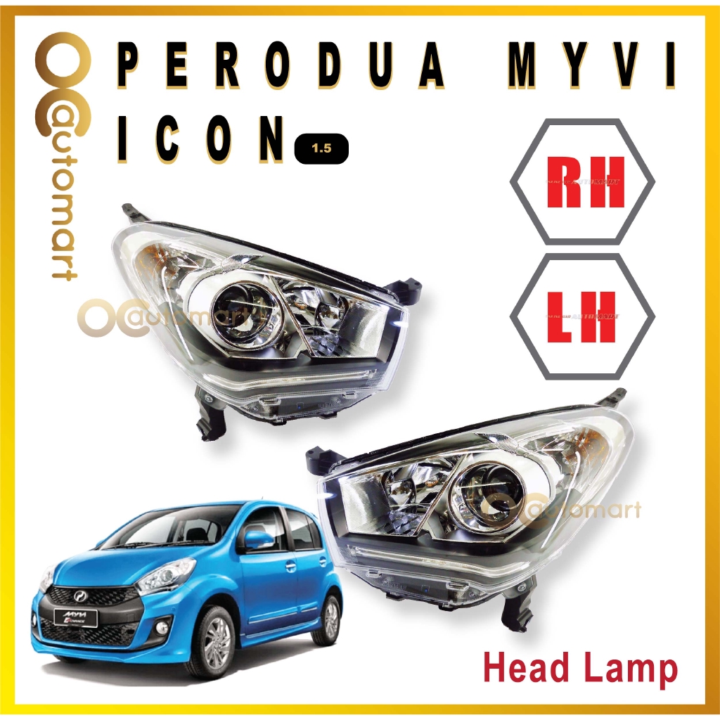 Perodua Myvi Icon Headlamp Head Lamp Shopee Malaysia