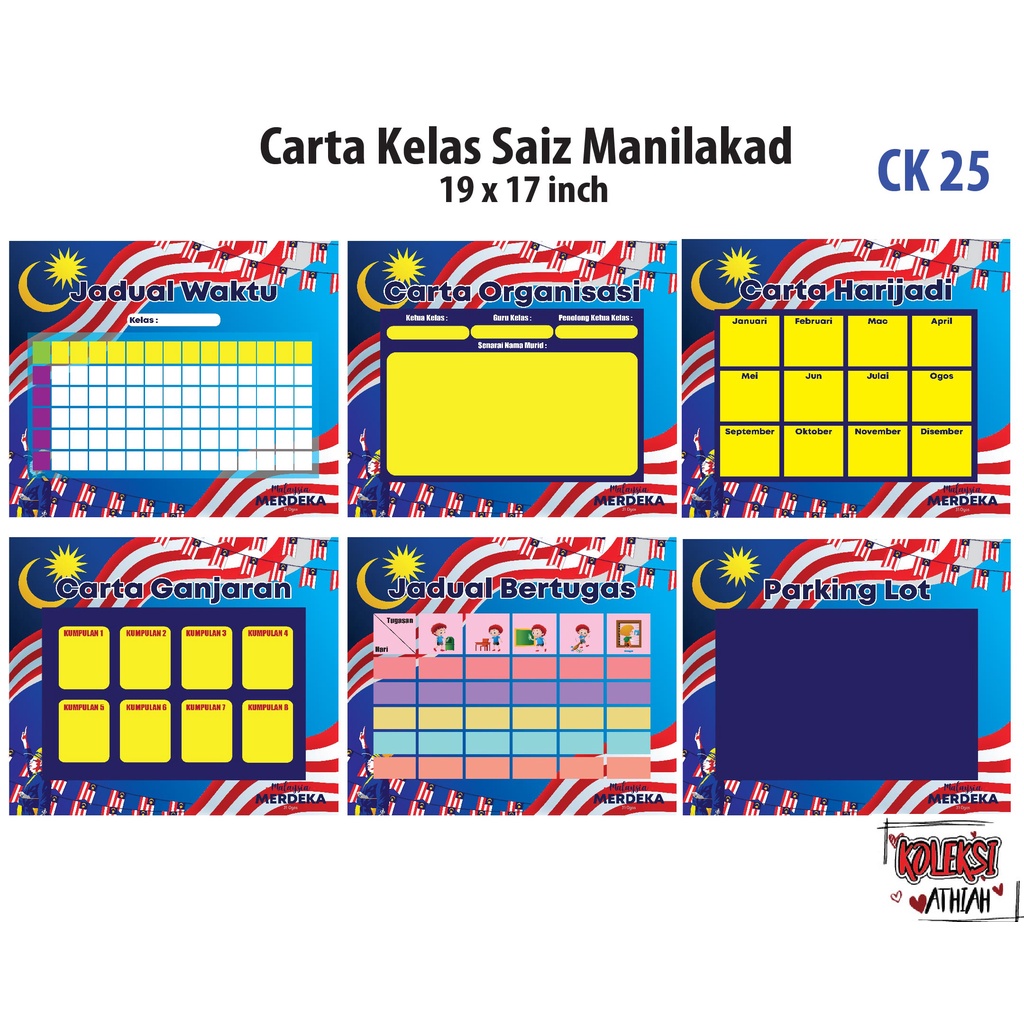 Hot Item Set Keceriaan Kelas Banner Jadual Kelas TEMA MERDEKA