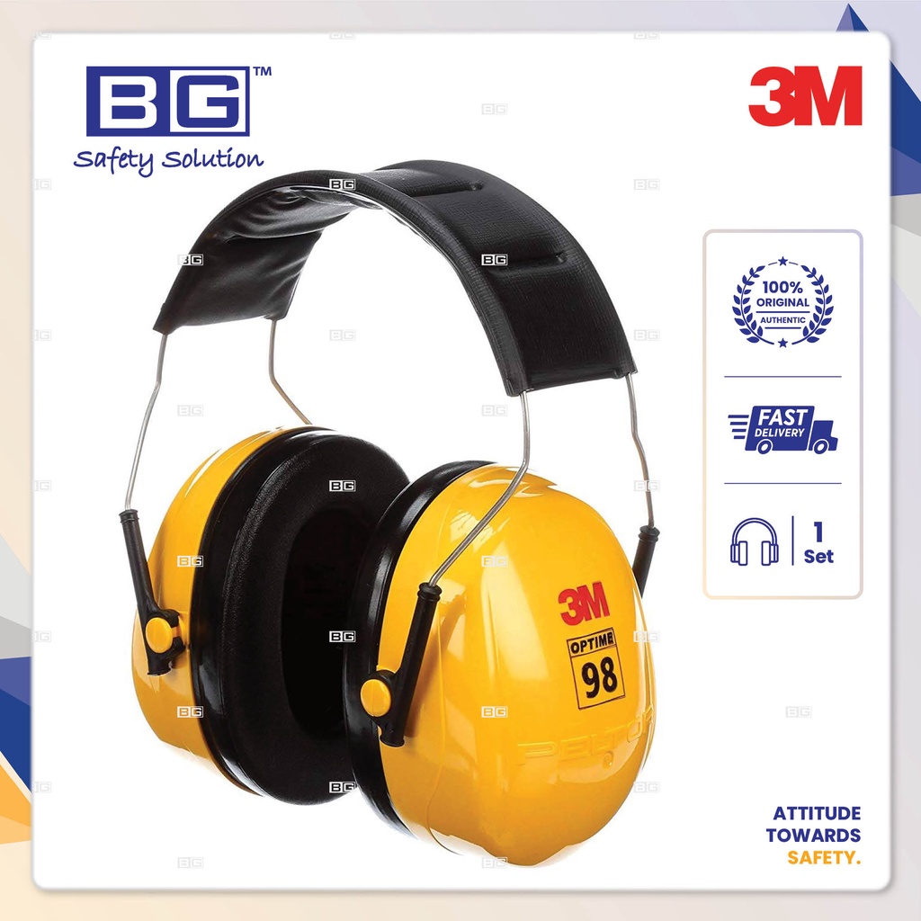 3M PELTOR Optime I Earmuffs H510A SNR 27 DB Yellow Headband DOSH