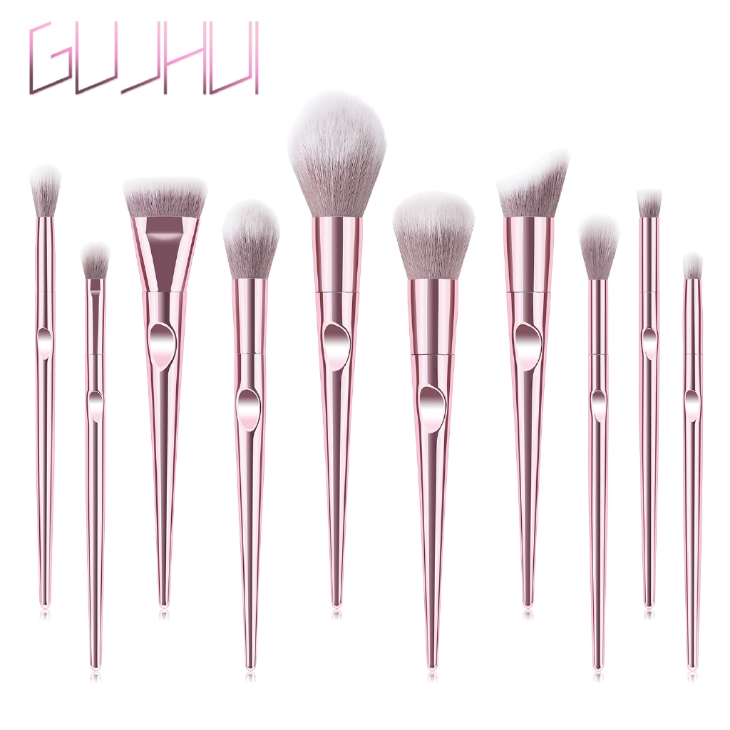 GUJHUI 10 Pcs Rose Gold Premium Makeup Brush Set B074 Shopee Malaysia