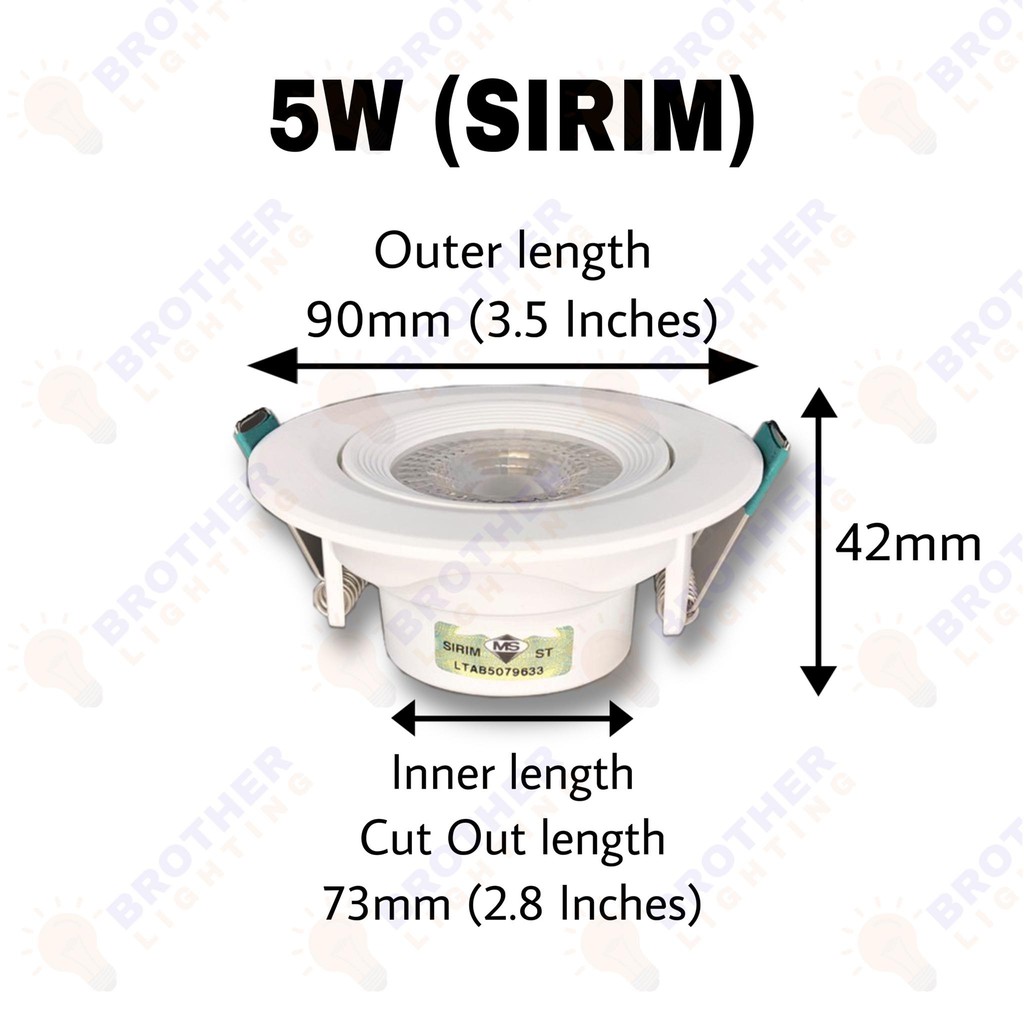 SIRIM High Quality LED EyeBall COD LED Downlight Round Square