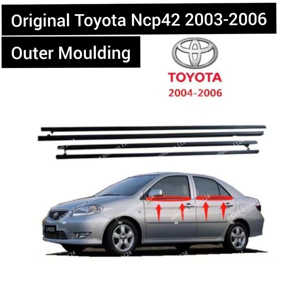 New Toyota Vios Ncp Weather Strip Outer Moulding Door Glass