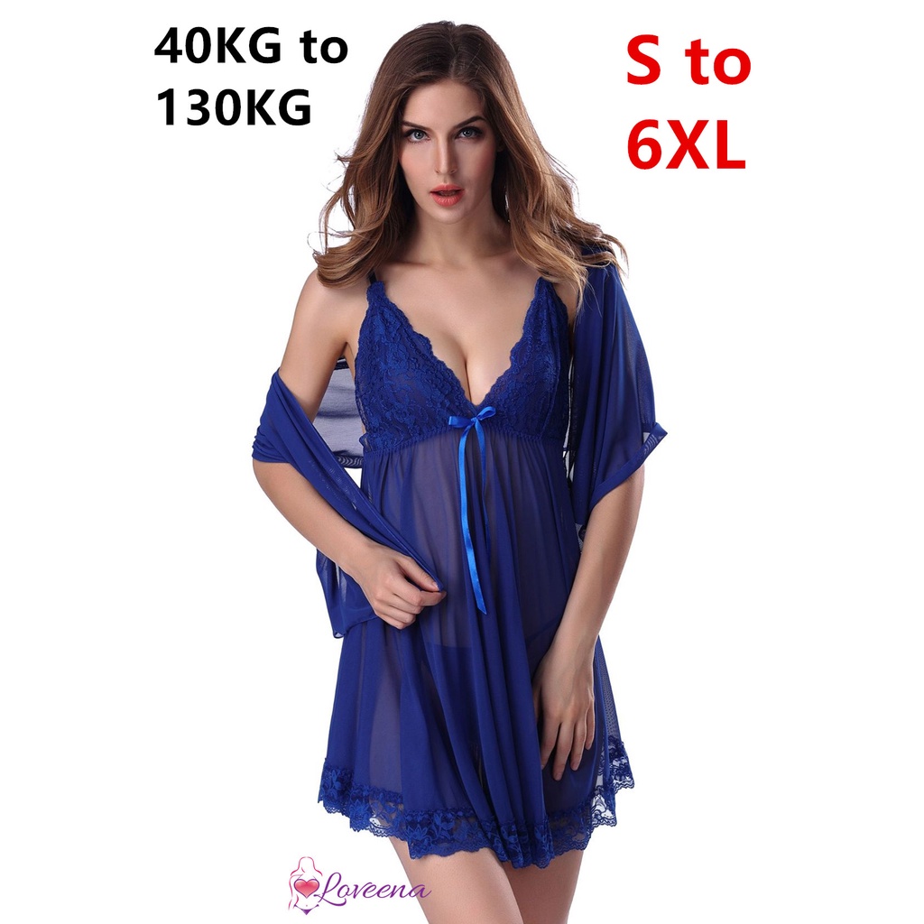 Ready Stock Loveena Plus Size Sexy Lingerie Nightie Sleepwear Xl Xl