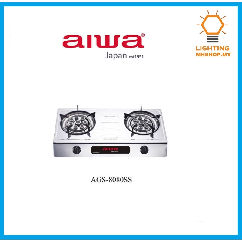 AIWA S S 8 JETS DOUBLE BURNER GAS STOVE AGS 8080SS Shopee Malaysia