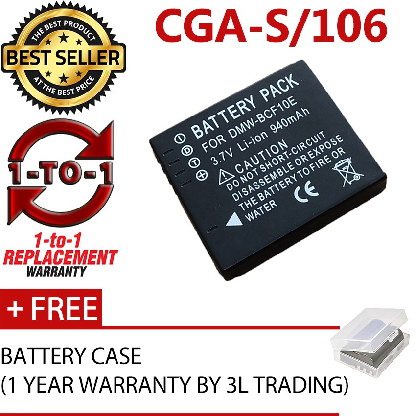 COMPATIBLE CGA S 106 CGA S 106C CGA S106 Battery For Panasonic Lumix