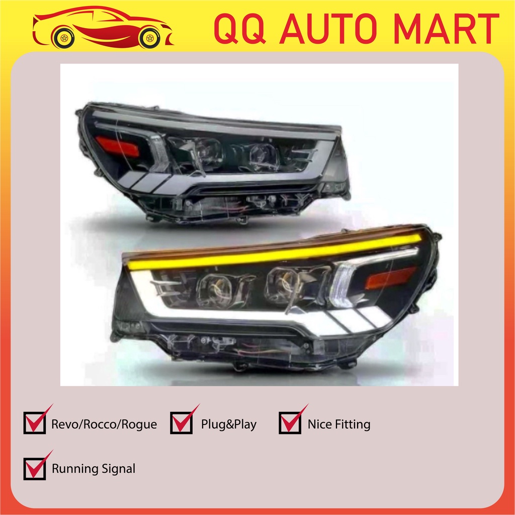 Toyota Hilux Revo Rocco Rogue Led Projector Headlamp With Running