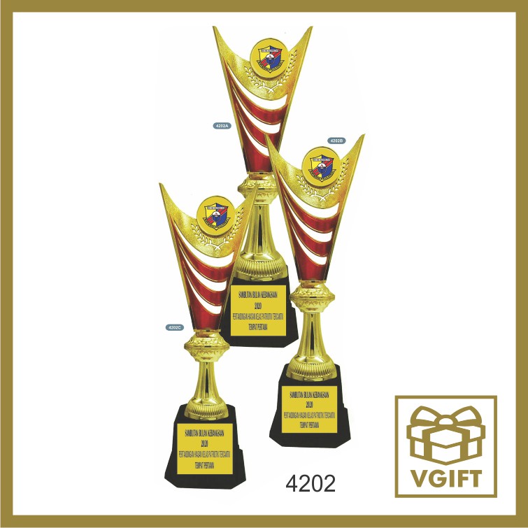 Plastic Trophy Label Logo Hadiah Sukan Dan Hadiah Anugerah