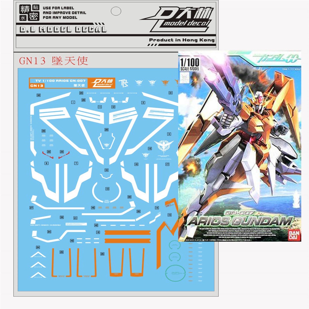 Dalin Waterslide Decal Gn Re Gundam Gn Arios Designed