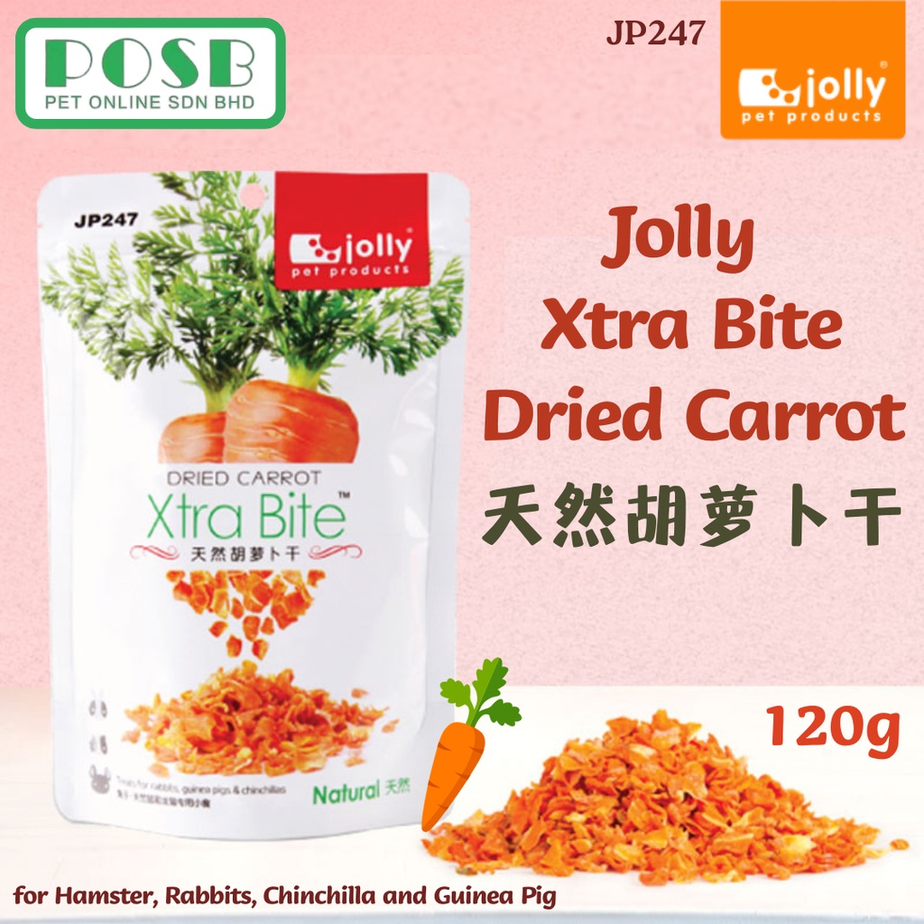 Jolly Xtra Bite Dried Carrot 120g Treats For Sugar Glider Rabbits