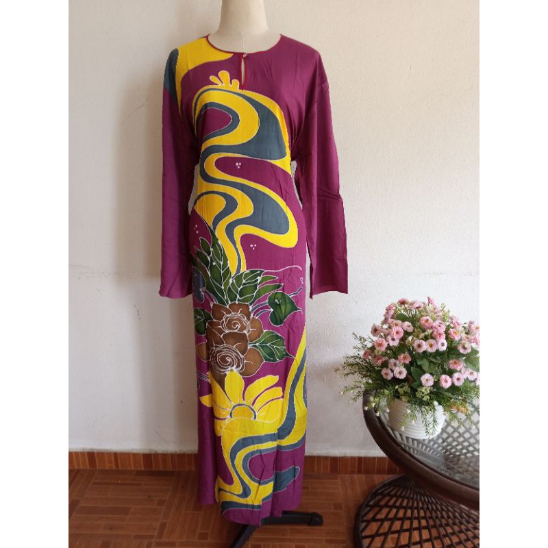 Kaftan Batik Lukis Lengan Panjang Cotton Viscose Item Defect Shopee