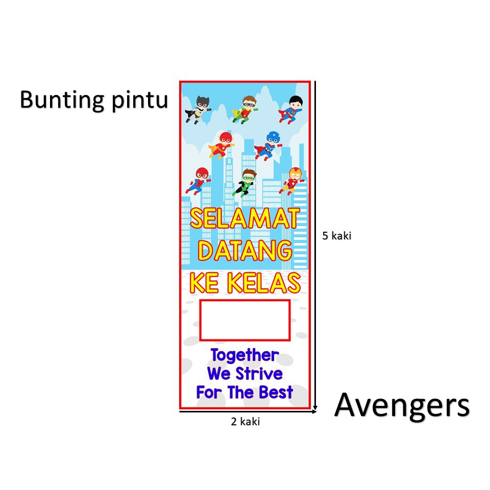 BANNER KELAS AVENGERS SET KECERIAAN KELAS PAK 21 JADUAL KELAS CARTA