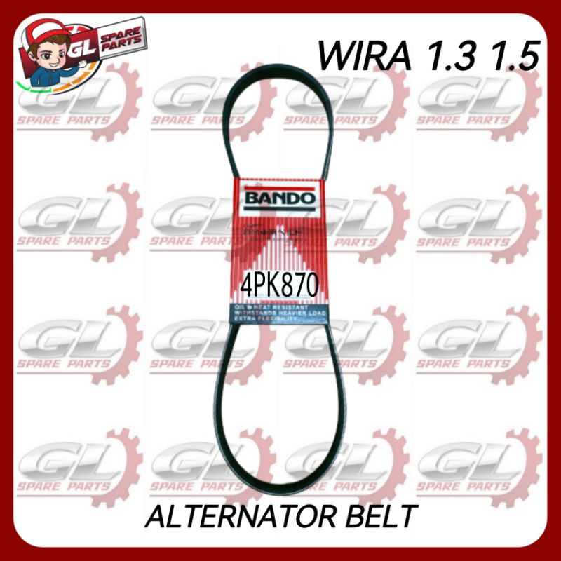 FAN BELT ALTERNATOR BANDO 4PK870 PROTON WIRA 1 3 1 5 HONDA SH4 SR4