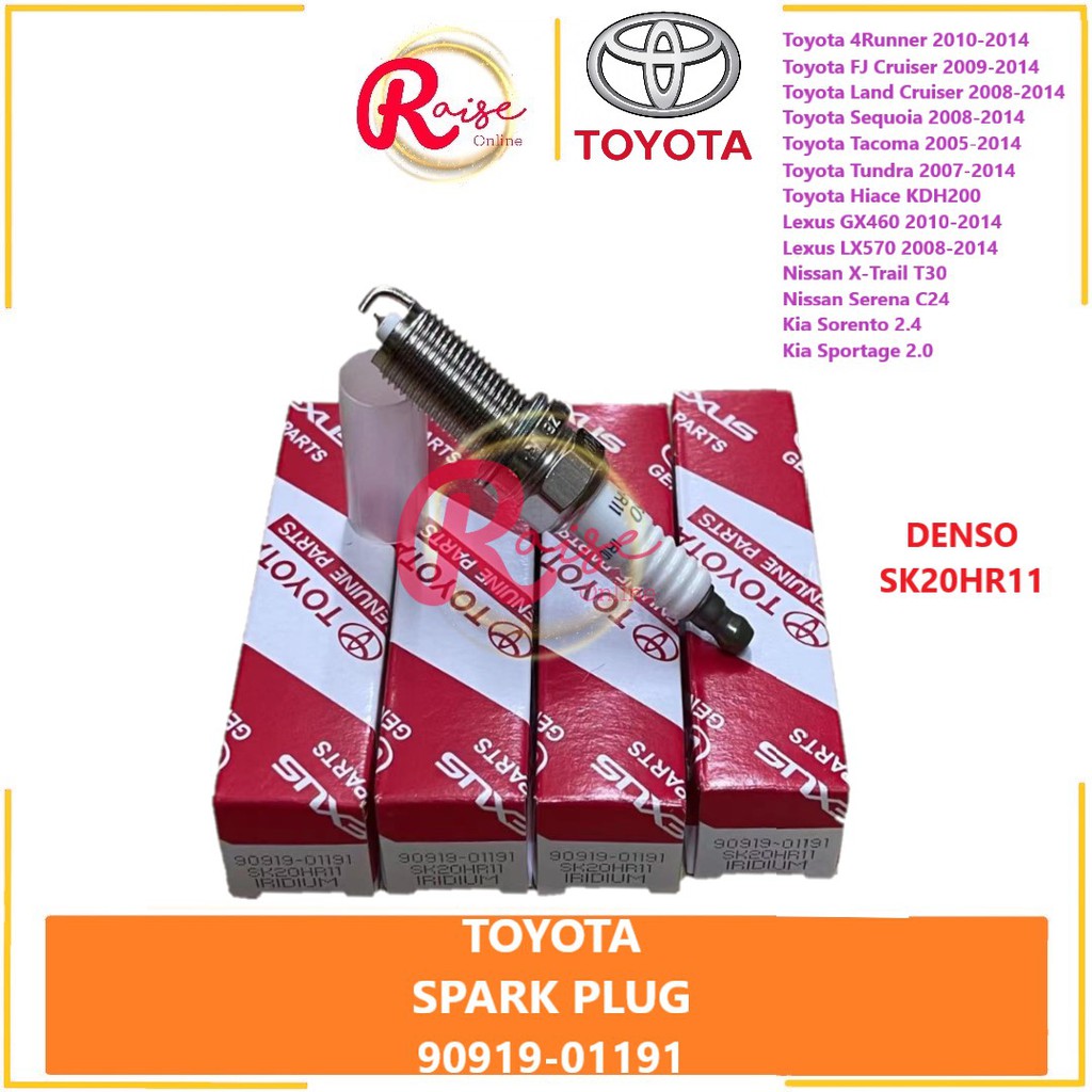 90919 01191 Iridium Spark Plugs 4pcs SK20HR11 Toyota INNOVA