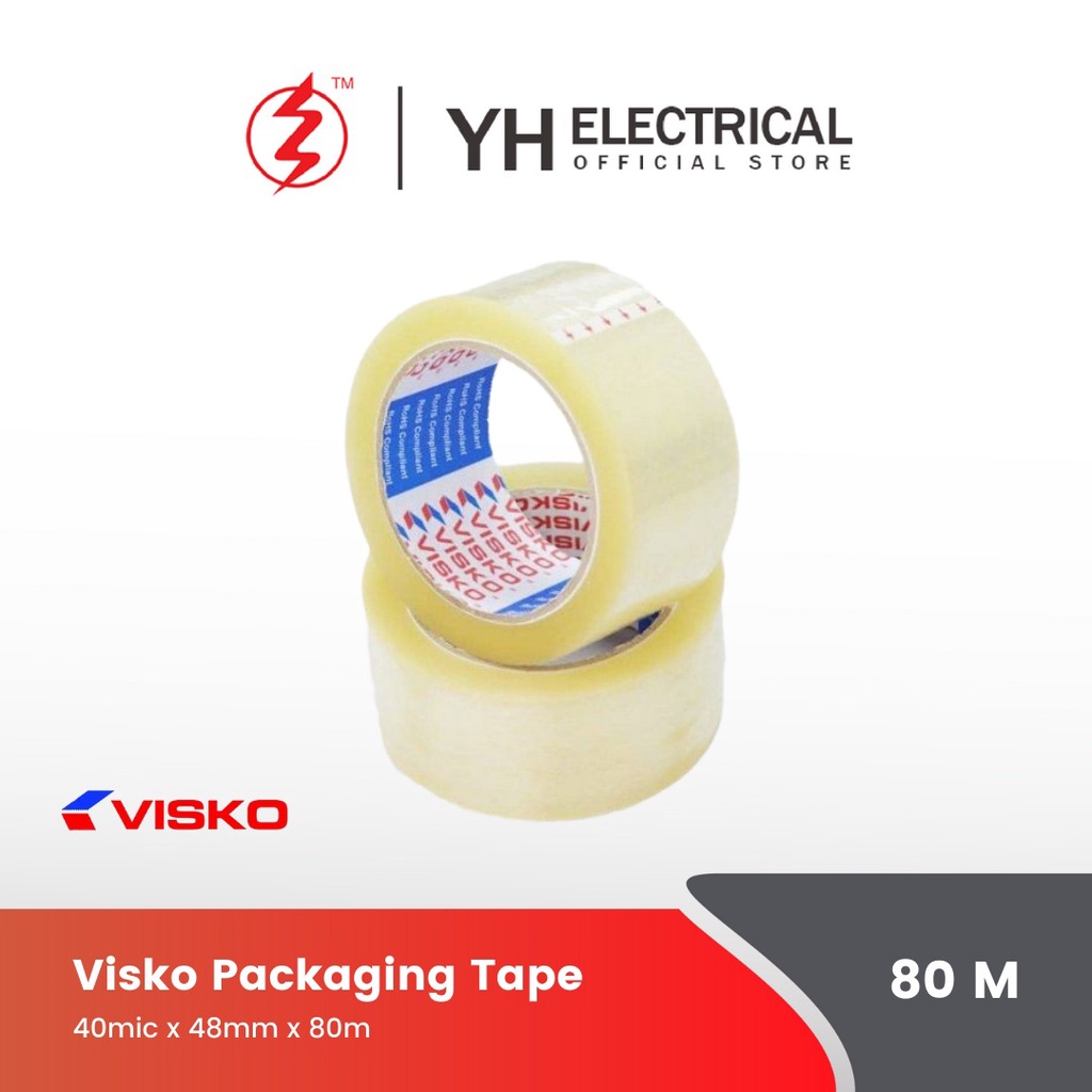 Visko 90 Yards OPP Transparent Packaging Tape 48mm X 80M Tape Pita