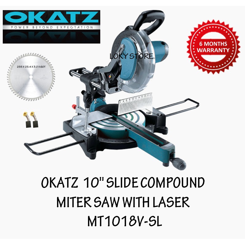 OKATZ 10 255mm Slide Compound Miter Saw With Laser MT1018V SL