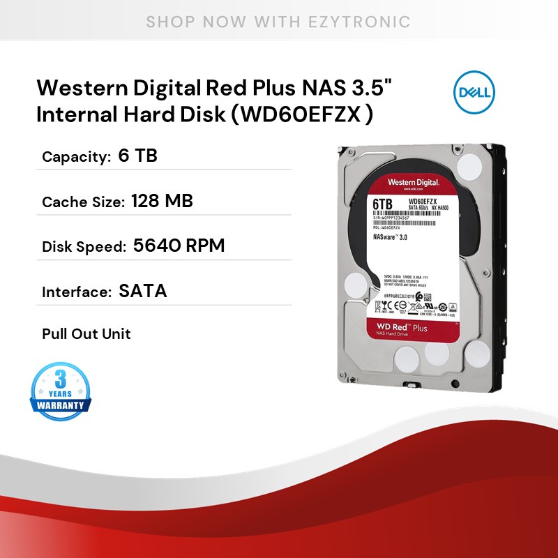 Western Digital Red Plus NAS 3 5 Internal Hard Disk WD60EFZX