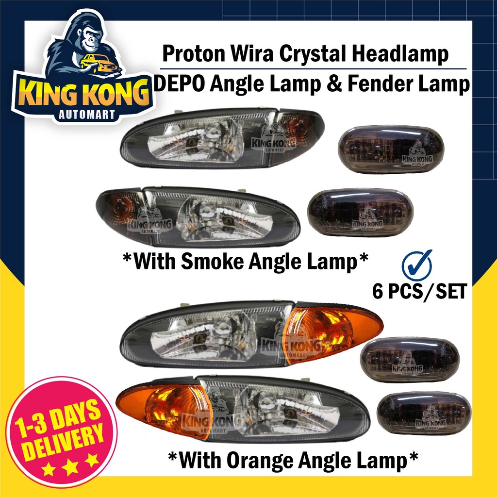 Depo Proton Wira Crystal Glass Headlamp Corner Lamp Fender Lamp