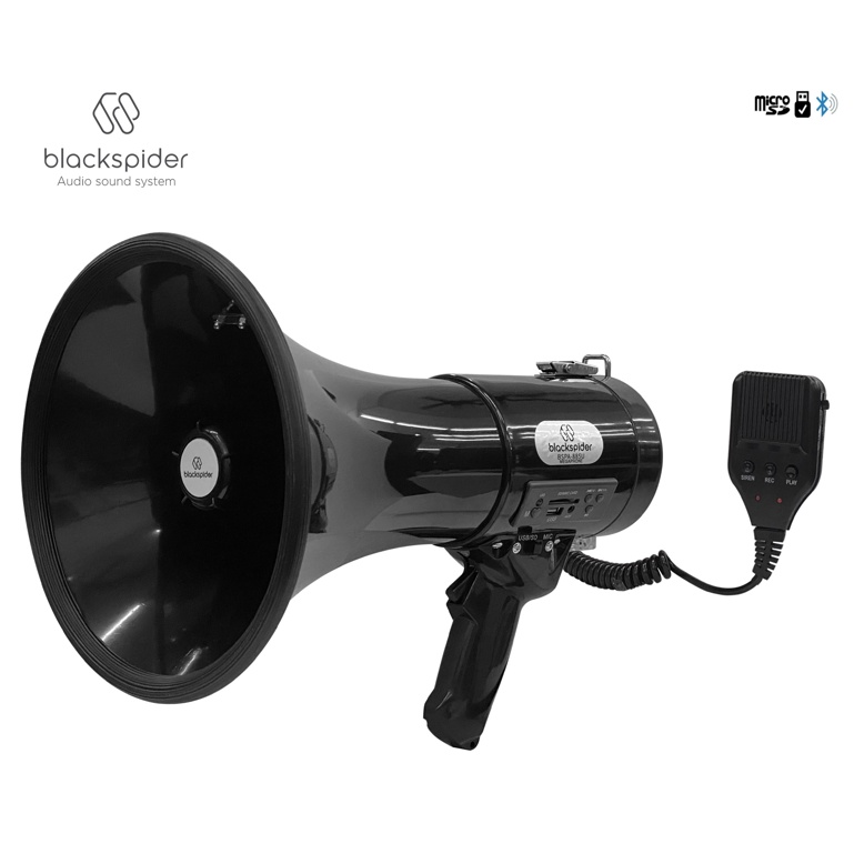 Black Spider BSPA 88SU Rechargeable Power Megaphone Loud Hailer With