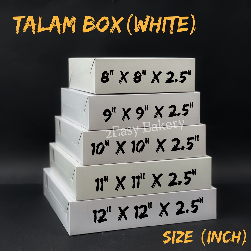 White Cake Box Paper White Box For Brownies Talam Kuih Lapis Pizza