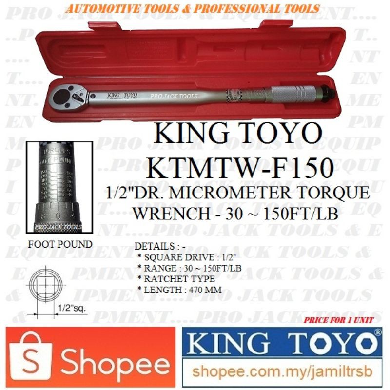 Ktmtw F Original King Toyo Dr Micrometer Torque Wrench