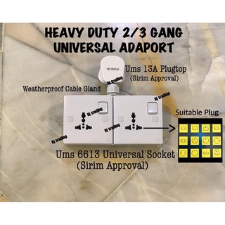 Ready Stock Heavy Duty Gang And Gang Extension Wall Socket