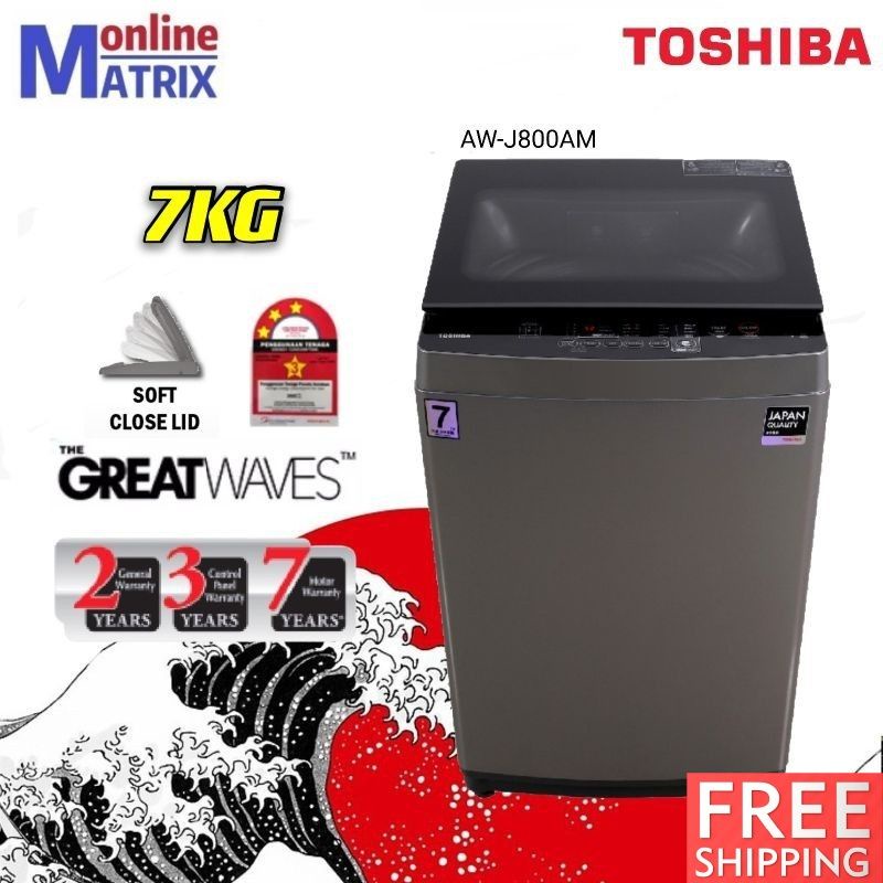 FREE SHIPPING Toshiba 7KG Fully Auto Washing Machine Washer AW