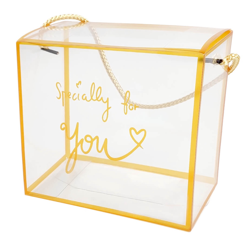 Shiok Portable Square Shaped Transparent Gift Box Espsecially For You