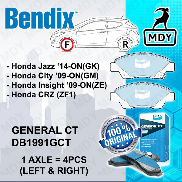 Bendix Gct Db Front Honda City Tmo Gm Jazz Gk Ge Crz Disc Brake