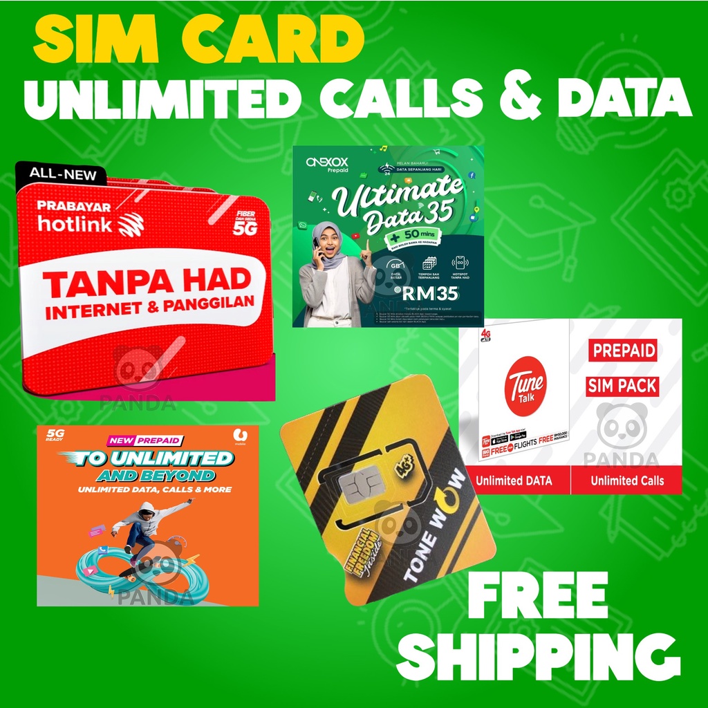 Prepaid Sim Card Prabayar Celcom Umobile Maxis Hotlink Onexox Tonewow