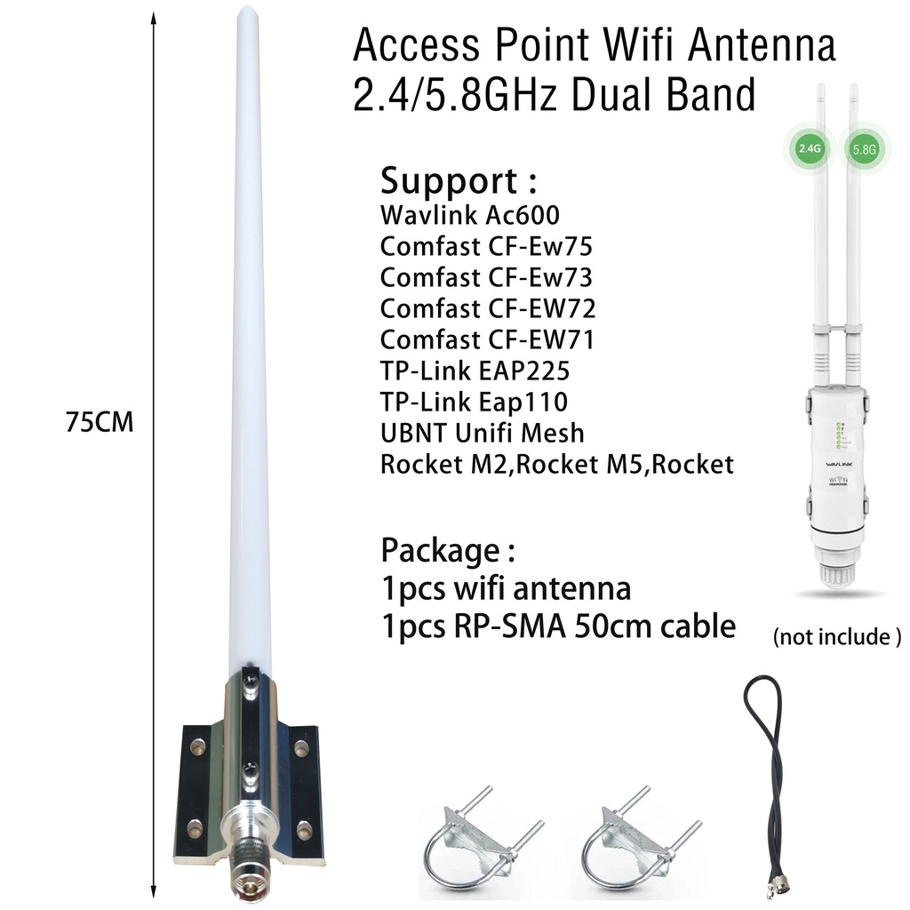 2 4G 5G 5 8G Dual Band Omni Directional High Gain WiFi Antenna 2 4 5 8