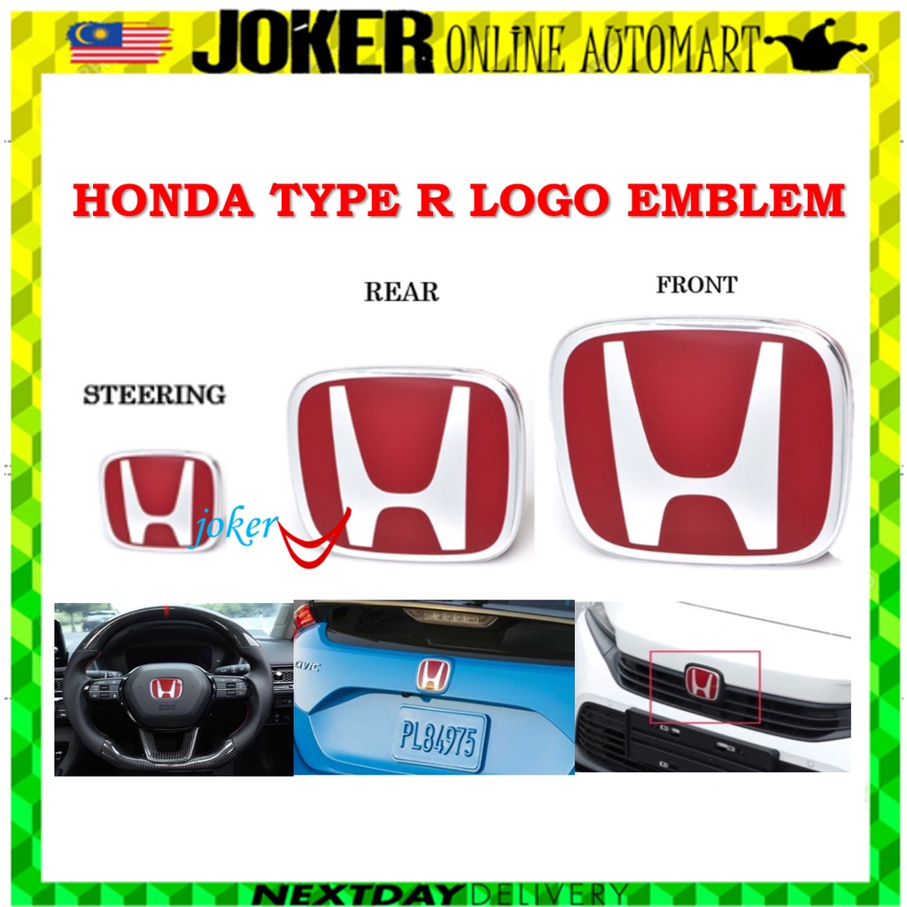 Emblem Logo Suitable For Front Rear Steering Emblem Honda Civic FD FE