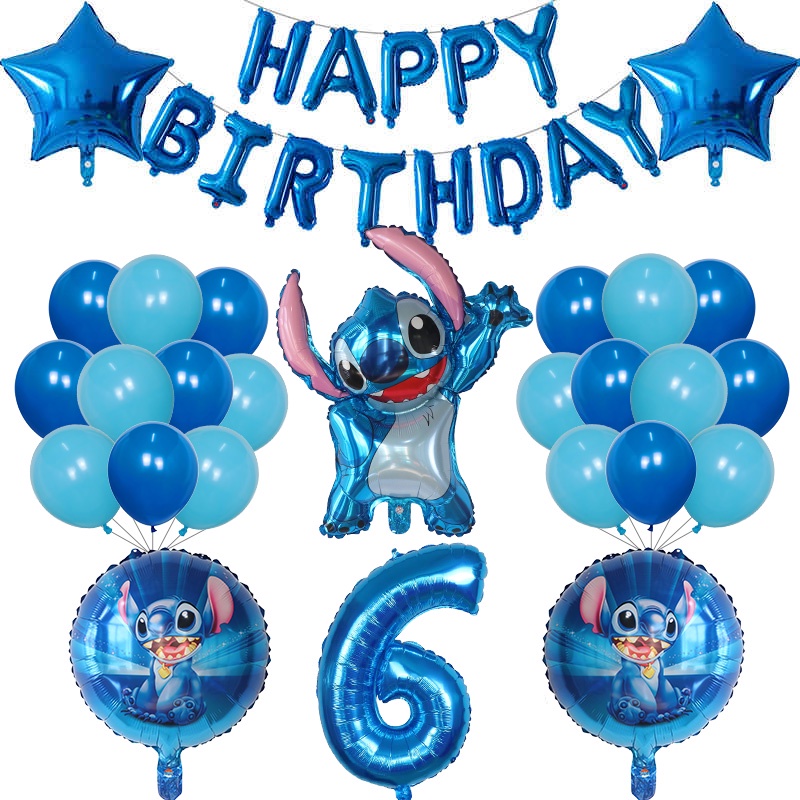 Set Lilo Stitch Arch Kit Garland Foil Helium Balloon Baby Shower