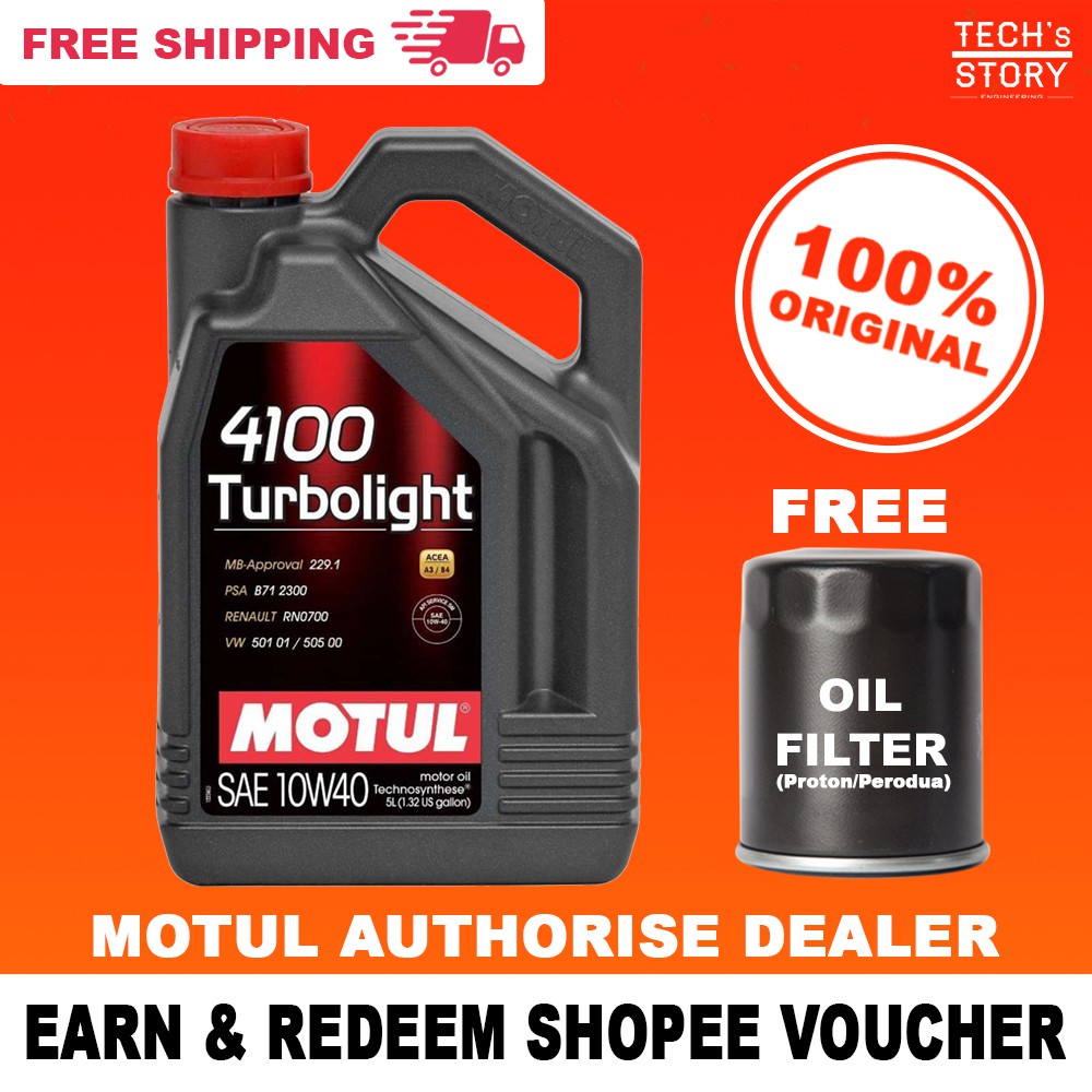 Motul 10W40 4100 Turbolight 10W 40 4L ORIGINAL Shopee Malaysia