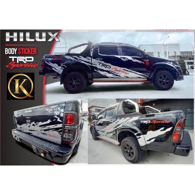 Ready Stock K Hilux Trd Sportivo Body Stripes Vinyl Decal Stickers