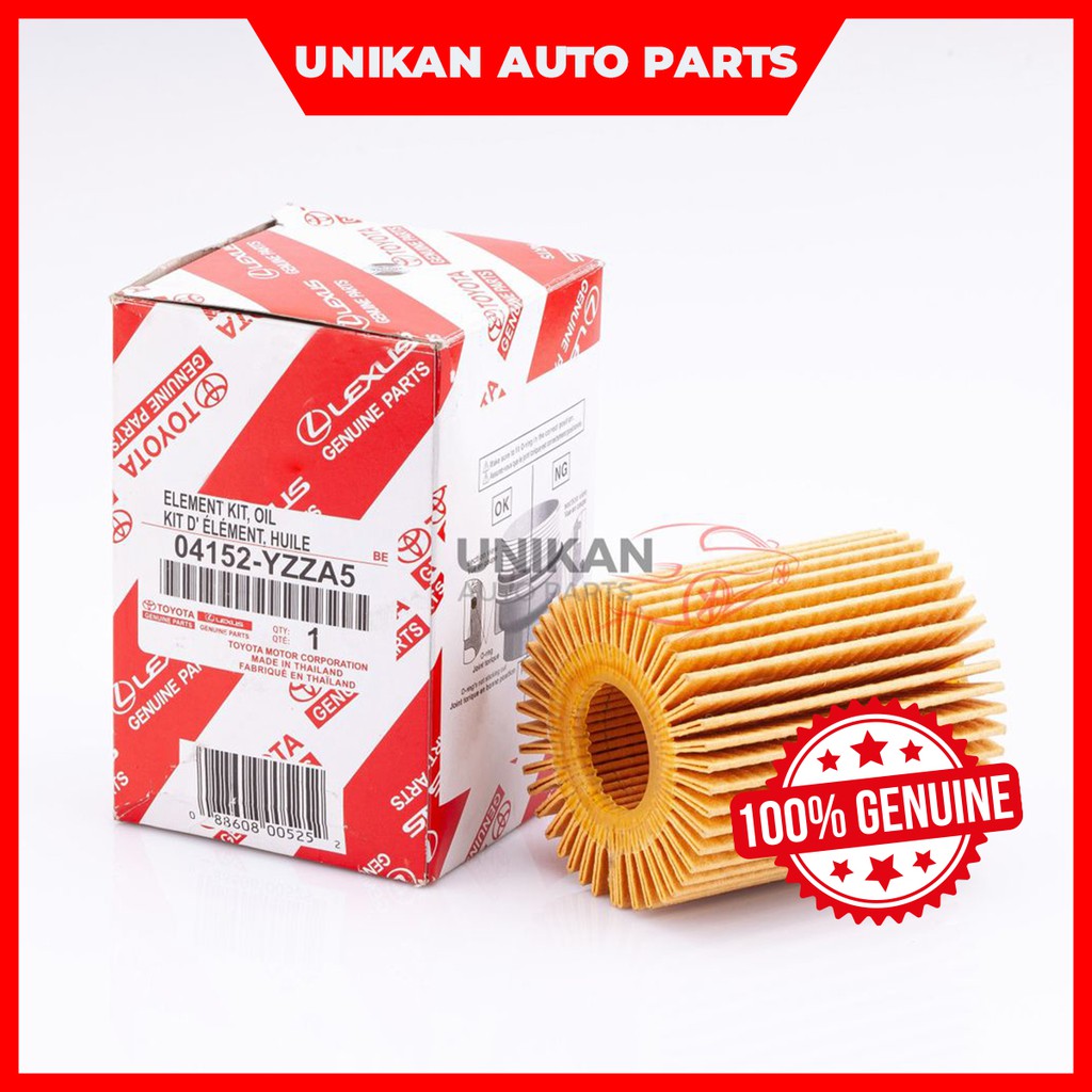 TOYOTA Element Kit Oil Filter 04152 YZZA5 Original Shopee Malaysia