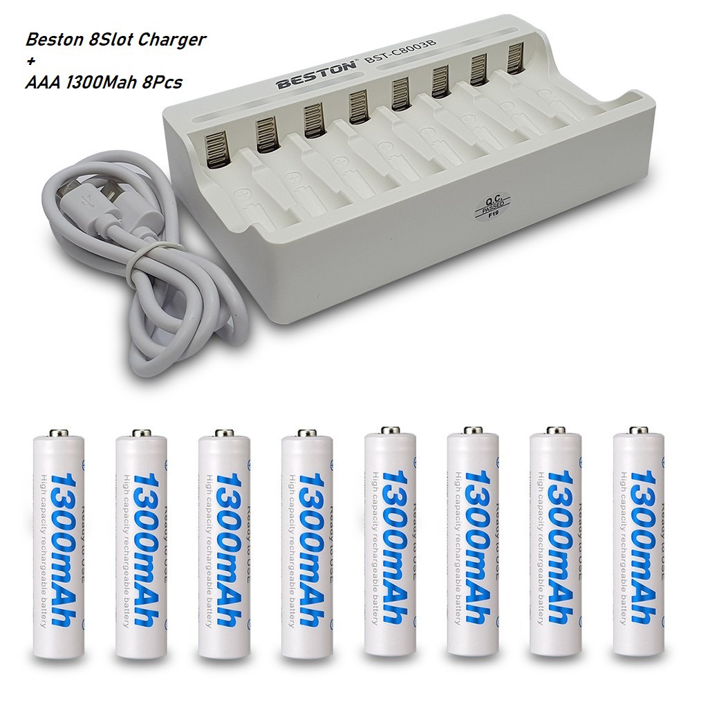 Beston AAA 1300mAh Pack Of 8pcs Ni MH Rechargeable Batteries Beston