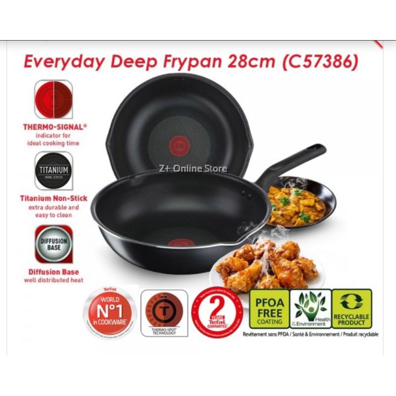 Tefal Everyday Cooking Deep Frypan 28cm Cp 509 000 Shopee Malaysia