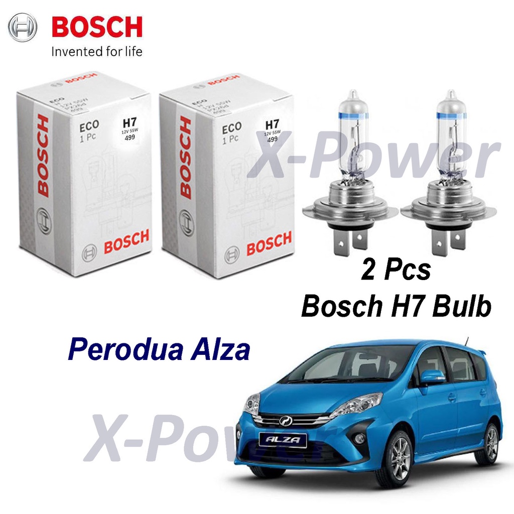 Perodua Alza Headlamp Light Bulb Bosch H V W Pcs Low Beam High