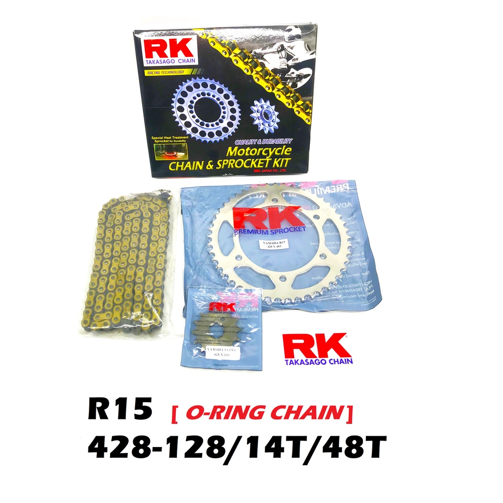 100 ORIGINAL RK SPROCKET SET YAMAHA R15 V3 MT15 O RING GOLD CHAIN