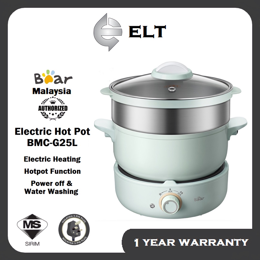 Bear BMC G25L Electric Hot Pot Electric Boiling Pot Dormitory Electric