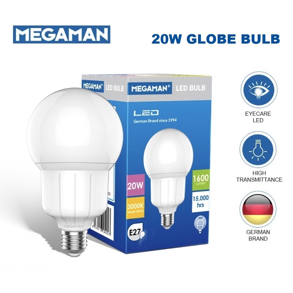 Megaman W Led E Light Globe Bulb K Warm White K Daylight