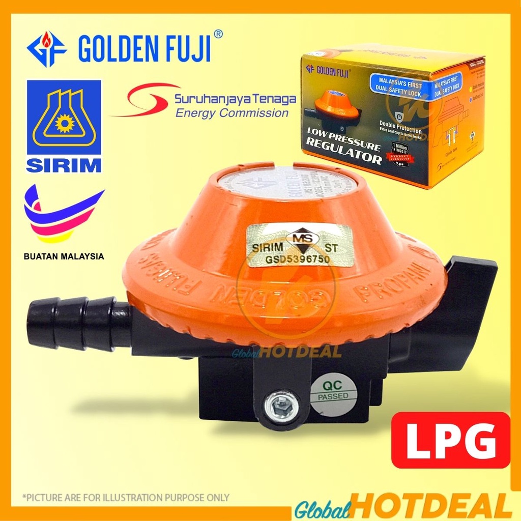 Golden Fuji Dpdl Lpg Low Pressure Gas Regulator Dual Safety Lock Gas