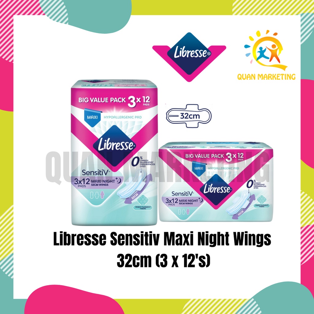 Libresse Sensitiv Maxi Night Wings Cm X S Shopee Malaysia