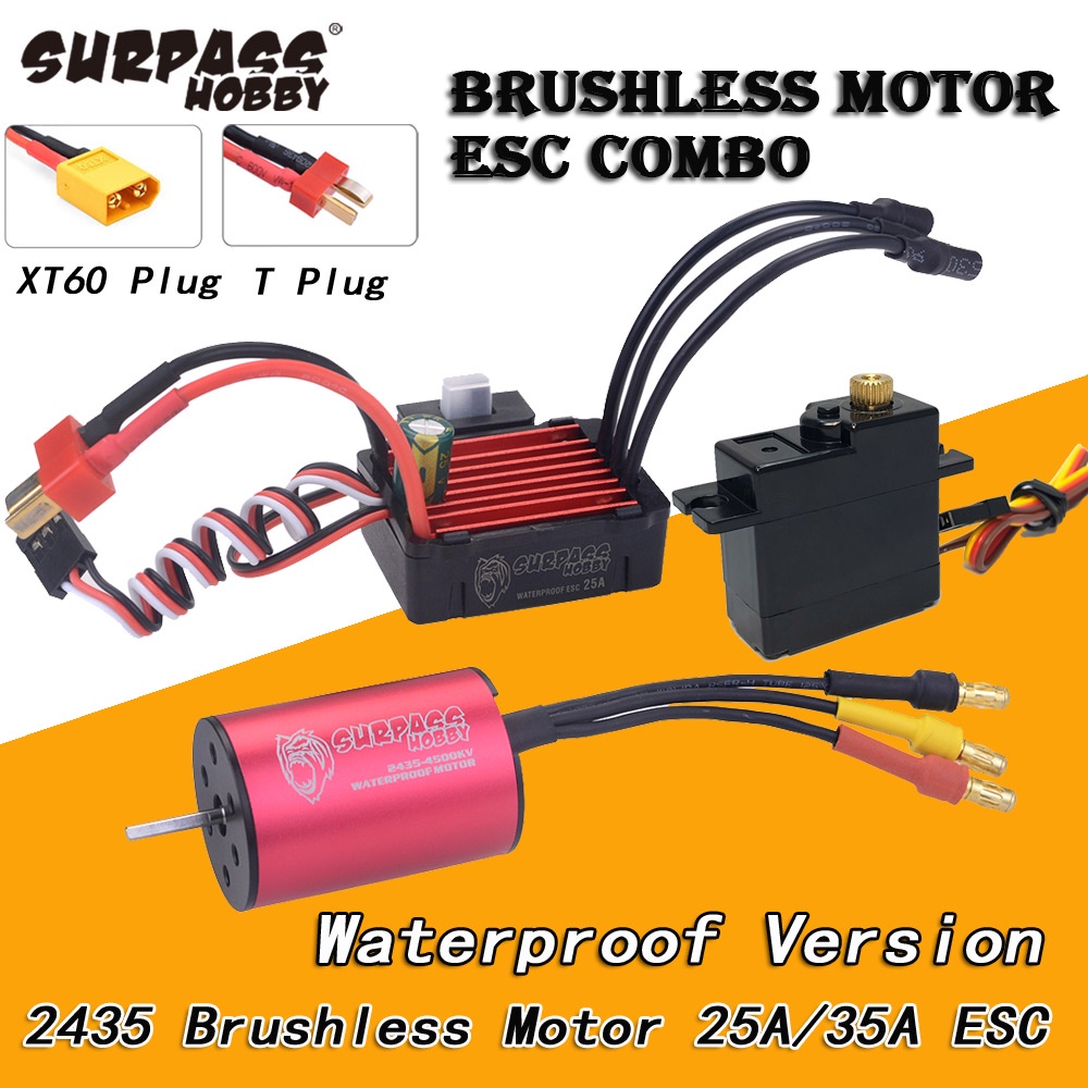 SURPASS HOBBY 2435 3300KV 4500KV 6100KV Brushless Motor W 25A 35A ESC