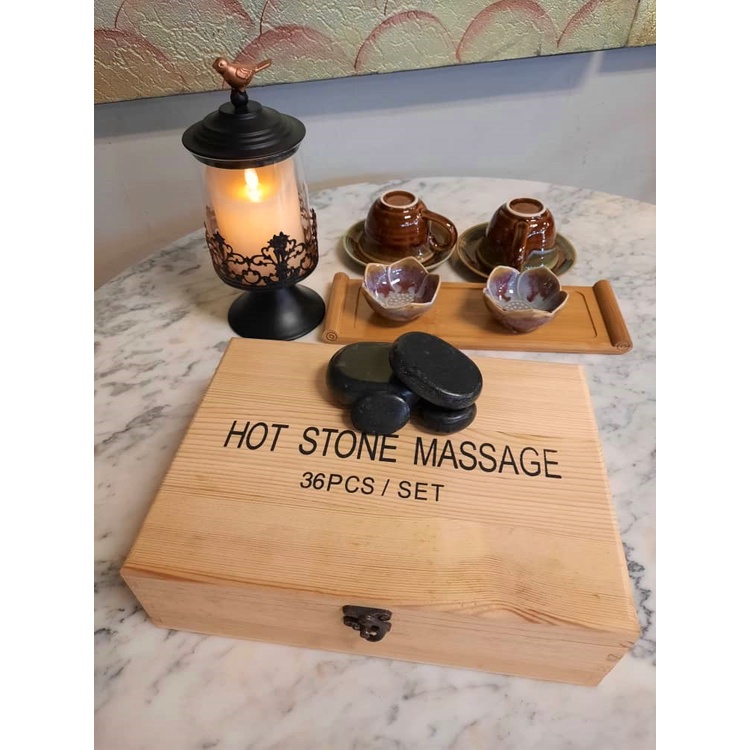 Pcs Set Spa Hot Stone Black Natural Rocks Relaxing Massage For
