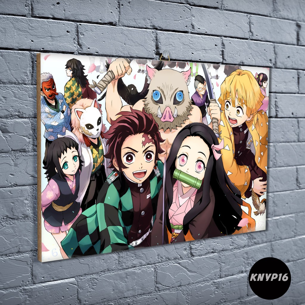 Kayu Hiasan Dinding Anime Wood Poster Kimetsu No Yaiba Wall Decoration