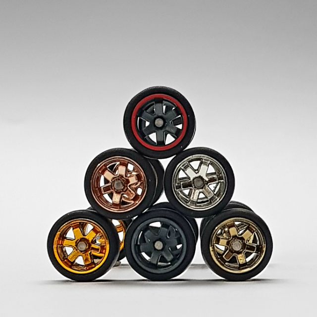 Hot Wheels Rubber Tyre Tayar TE37 6set Mix Lot OEM Shopee Malaysia