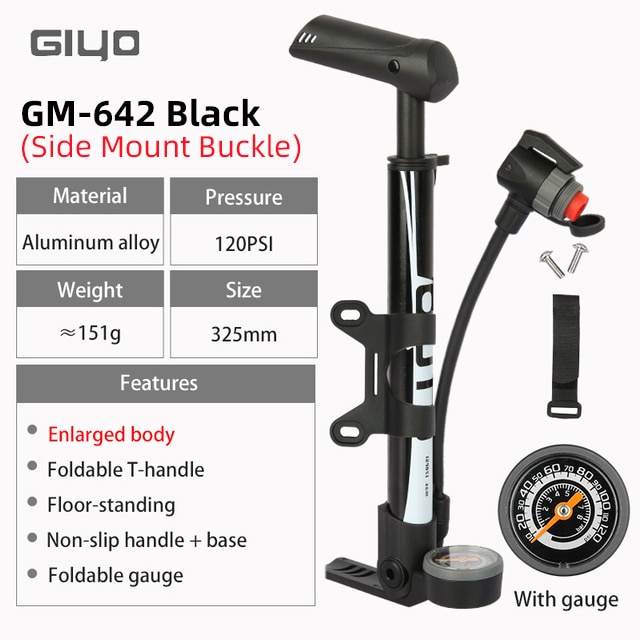 Giyo Psi Bicycle Floor Standing Pump Presta Schrader Dual Valve