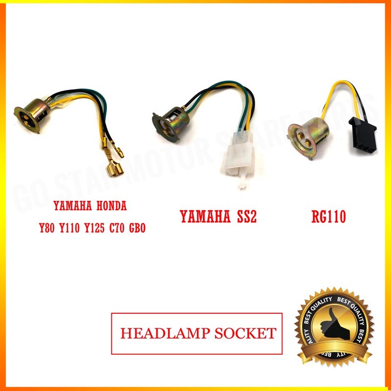 HEAD LAMP SOCKET SOKET LAMPU DEPAN Y80 Y100 Y110 SS2 LC135 Y125 C70 GBO